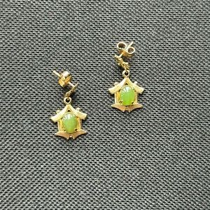 Gold and Jade Earring